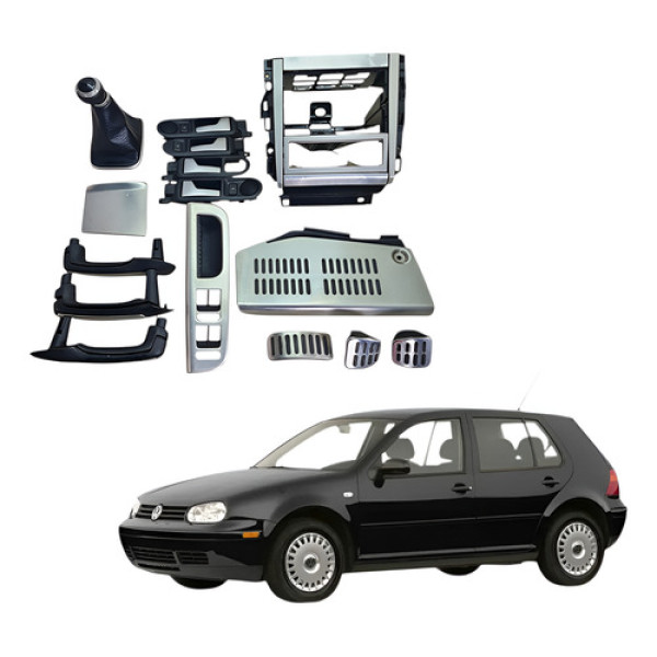Kit Aço Escovado Vw Golf Bora 1999 2013 1j4839113c