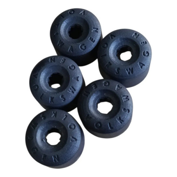 Kit 5 Capa Trava Parafuso Kit 5 Vw Golf Polo Bora Jetta Preto