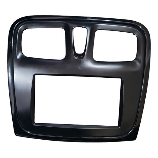 Moldura Painel Mídia Nav Renault Sandero 18 A 20 Preto