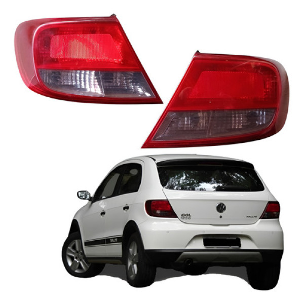 Par Lanterna Traseira Vw Gol G5 2008 2012 Ambos Lados Vermelha