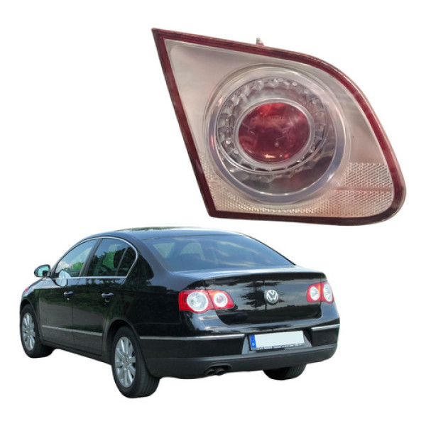 Lanterna Esquerda Tampa Porta Mala Vw Passat B6 2006 2010 Esquerdo/motorista Transparente