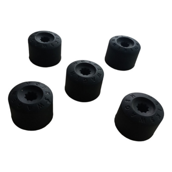 Kit 5 Capa Parafuso Roda Vw Golf Fox Jetta  Preto