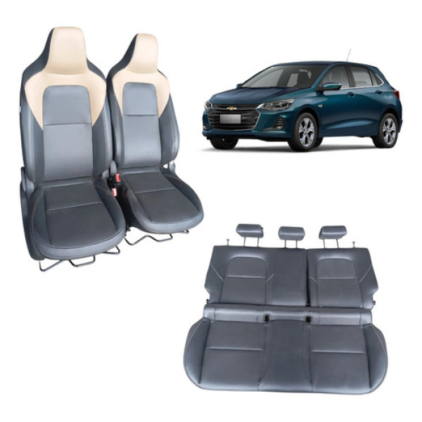 Jogo Banco Gm Onix Turbo Premier 2020 2025 Preto/caramelo