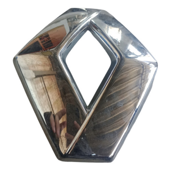 Emblema Logotipo Dianteiro Renault Logan Sandero 2007 2022 Prata