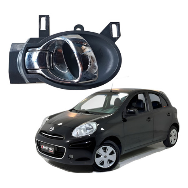 Maçaneta Interna Direita Nissan March 2012 2017 Cromado Dianteira/traseira