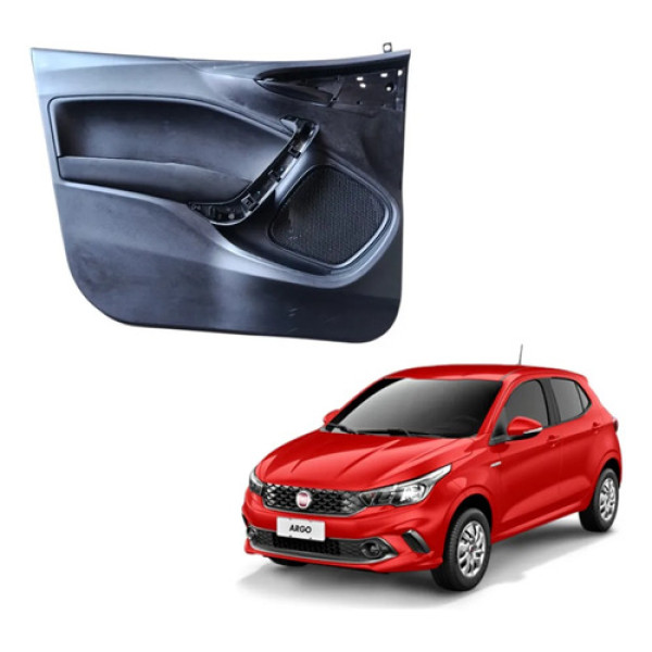 Forro Porta Dianteira Esquerda Fiat Argo Cronos 2018 2023 Preto