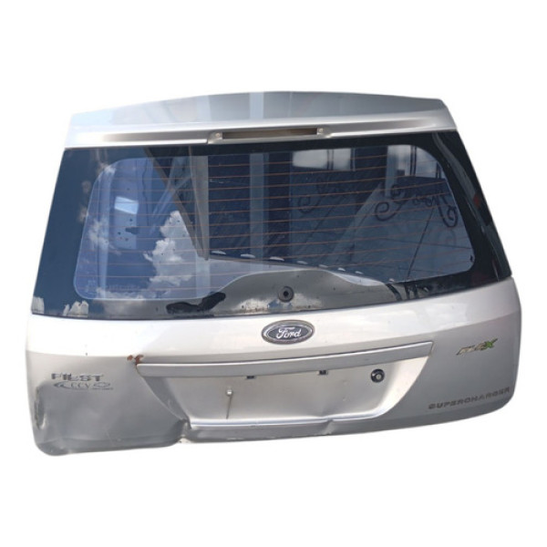 Tampa Porta Malas Ford Fiesta Hatch 2002 2008 Detalhe Prata