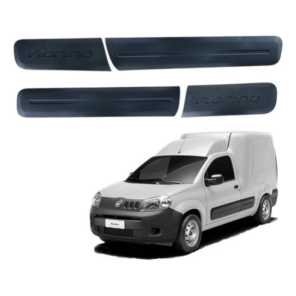 Kit Moldura Friso Lateral Fiat Fiorino 2014 2022 Preto