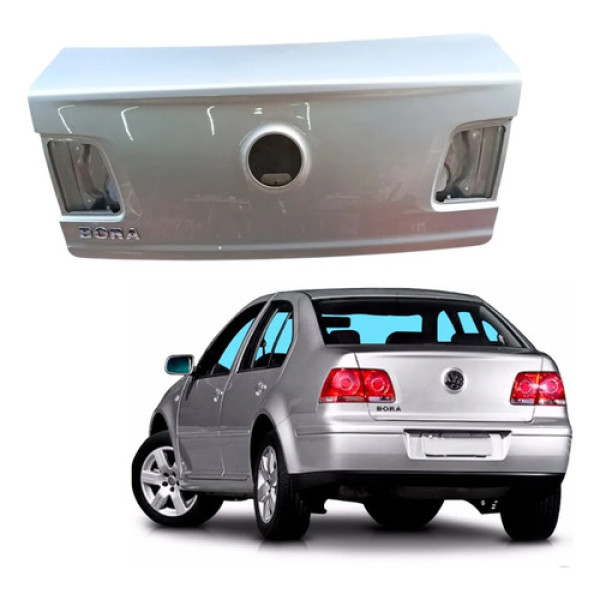 Tampa Traseira Porta Malas Vw Bora 2006 2012 C/detalhe Prata