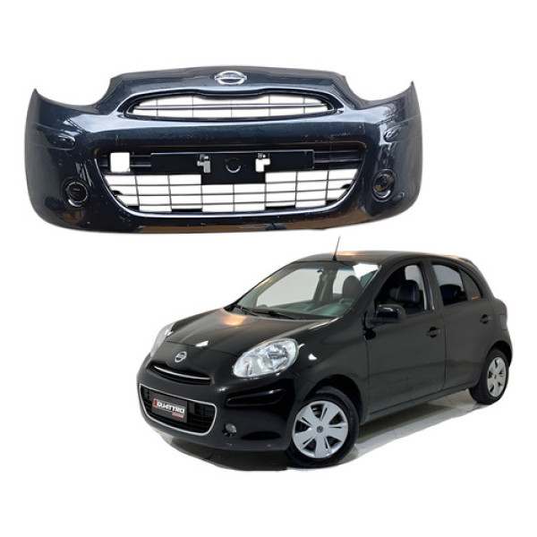 Parachoque Frontal Dianteiro Preto Nissan March 2013 2017 Preto