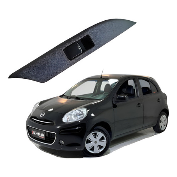 Moldura Botão Vidro Elétrico Tras Direito Nissan March 2013