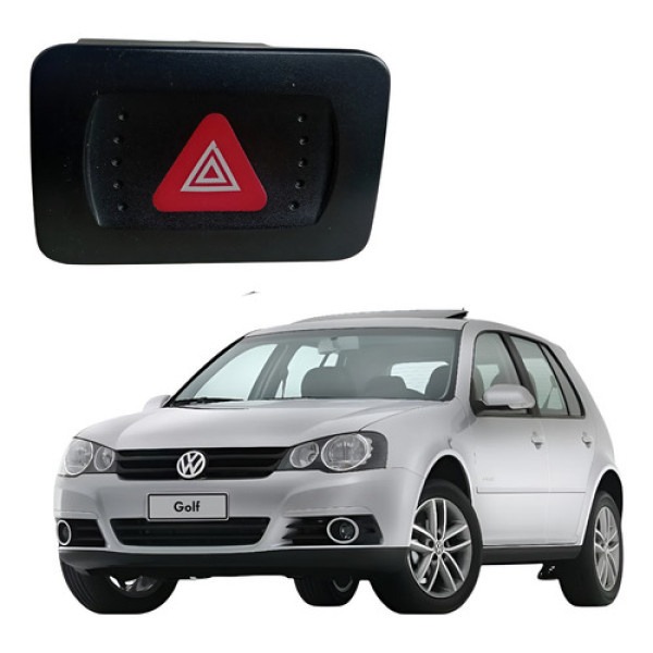 Botão Alerta Vw Golf Bora 1999 2014 - Preto