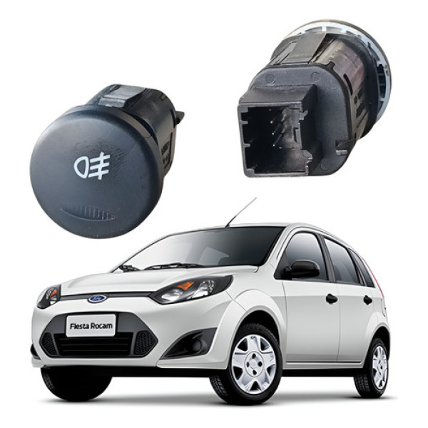 Botão Farol Milha Ford Fiesta 2010 2014 C/ Detalhe
